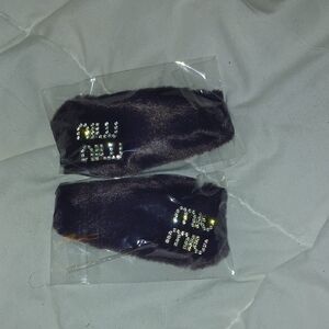 Miu Miu Dark Purplish Brownish Fur Hair Clip. Only Comes With 1.